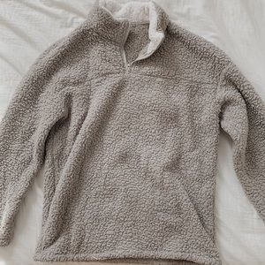 Grey sherpa quarter zip